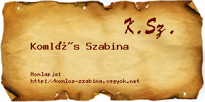 Komlós Szabina névjegykártya