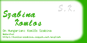 szabina komlos business card