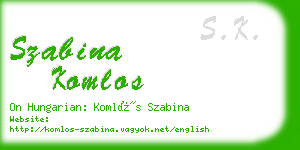 szabina komlos business card